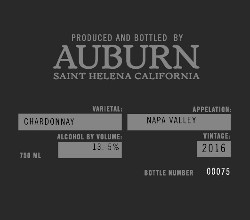 2016 Auburn Napa Valley Chardonnay